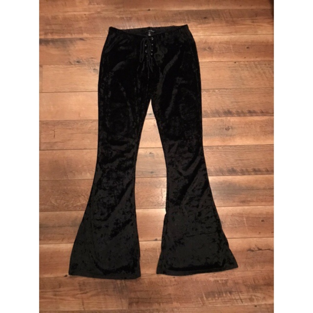 Current Mood velvet kick flare pants